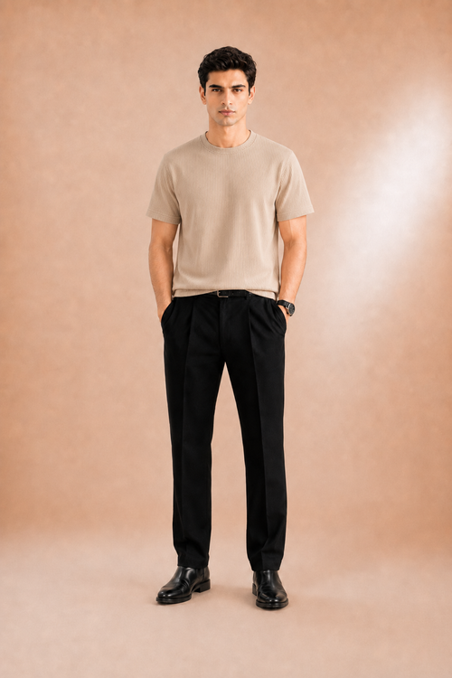 Urban Fit-Jacquard Structured Tee