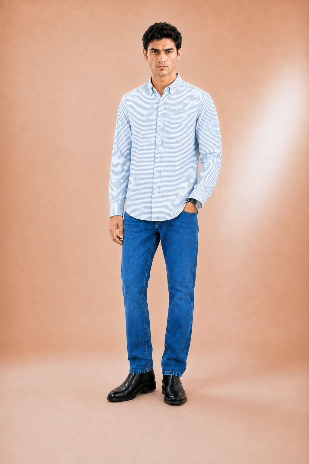 Modern fit- Cotton Blend Shirt