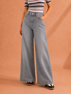 Wide Leg High Rise Jeans