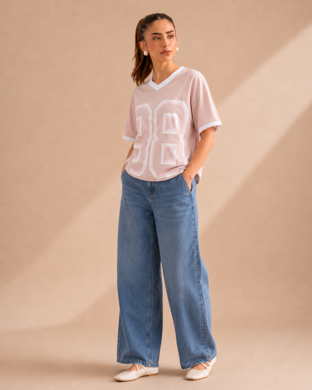 Slogan Tee V-Neck