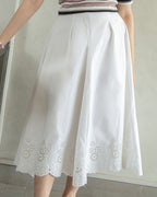 Midi Embroidered skirt.