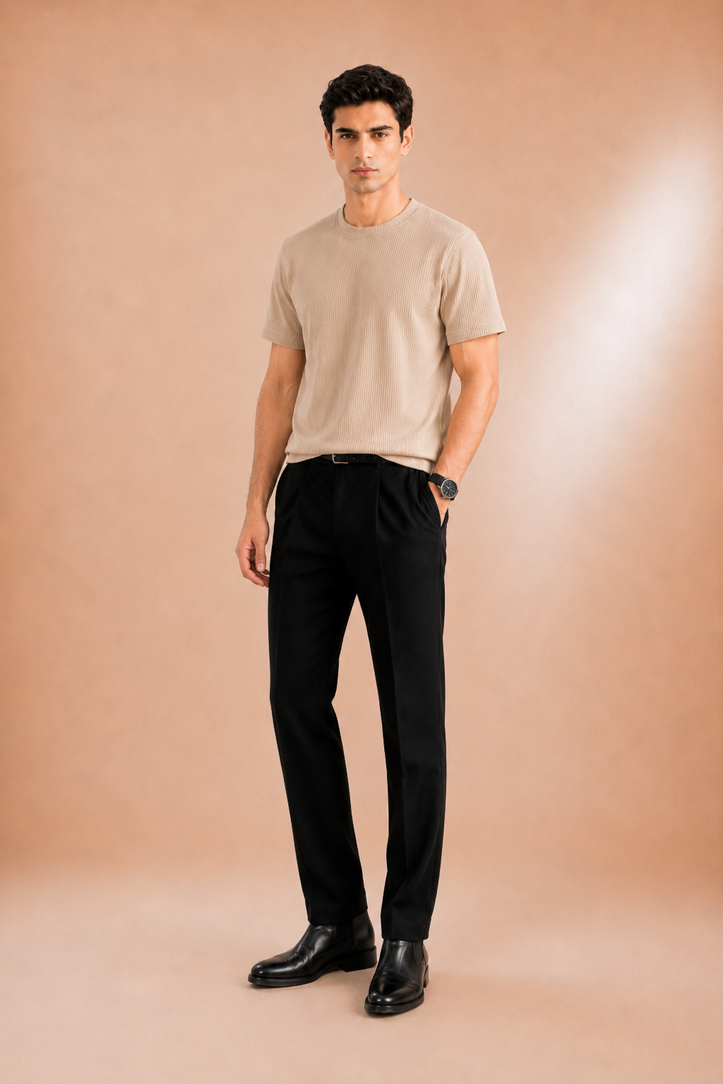 Urban Fit-Jacquard Structured Tee