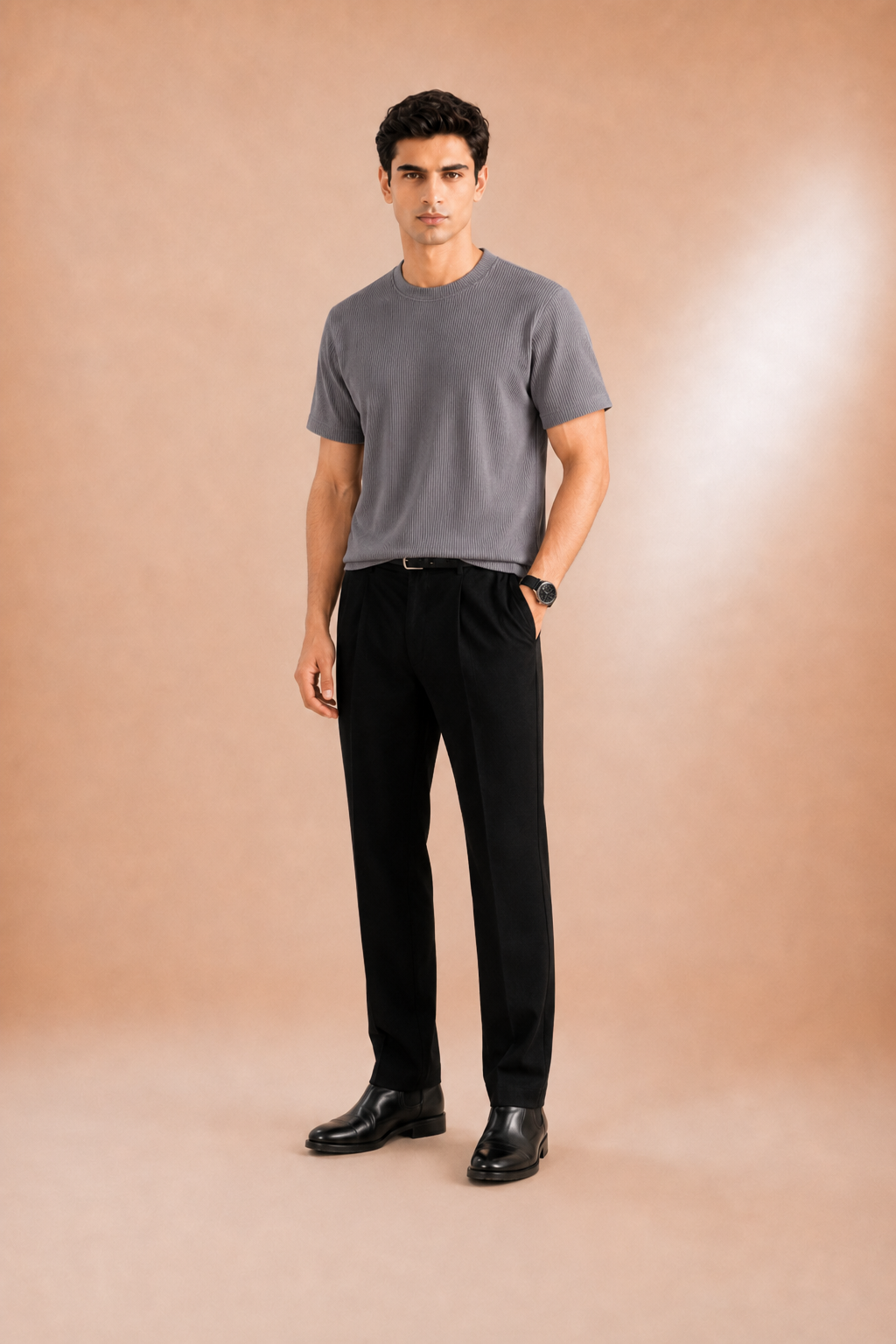 Urban Fit-Jacquard Structured Tee
