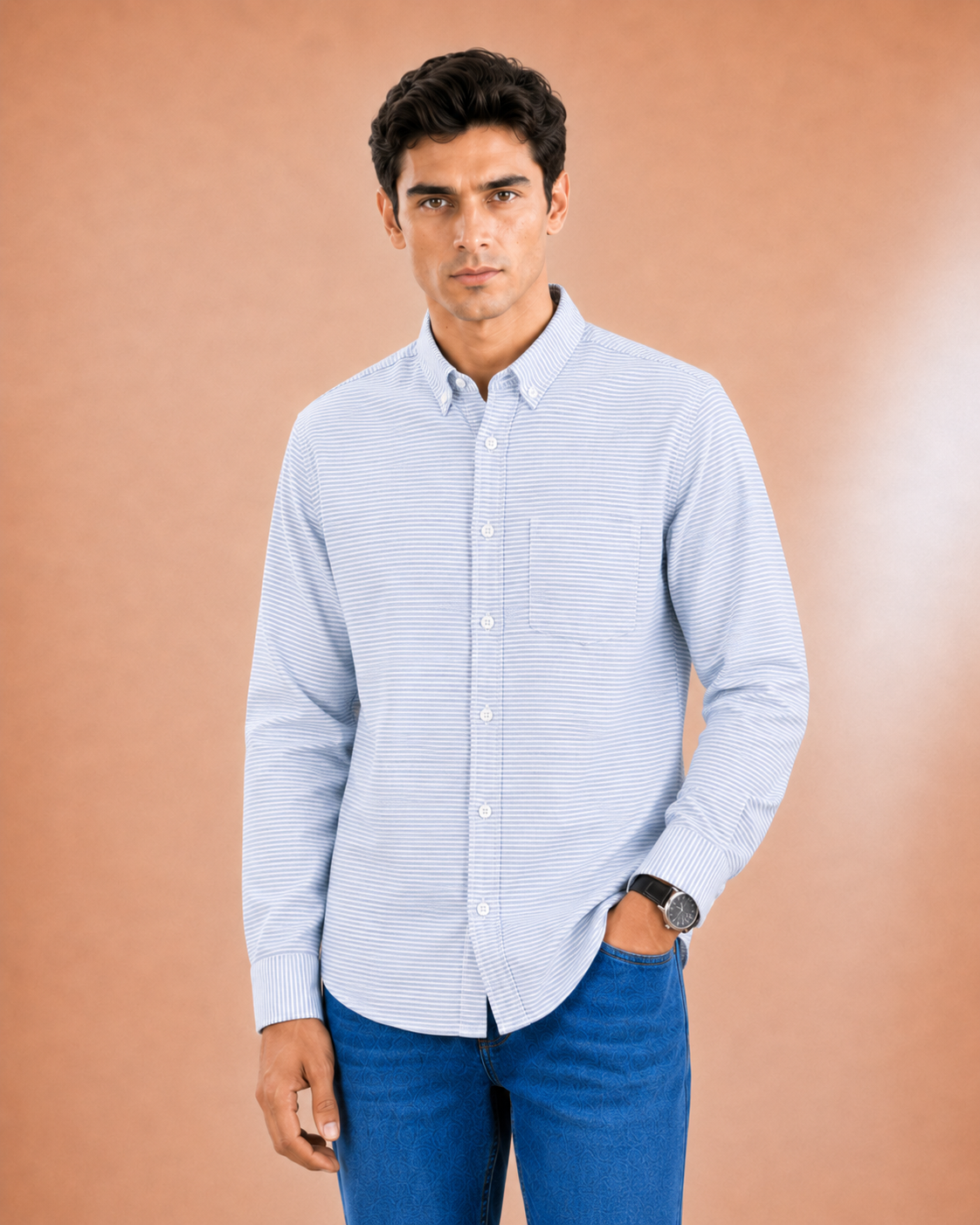 Modern fit- Cotton Blend Shirt