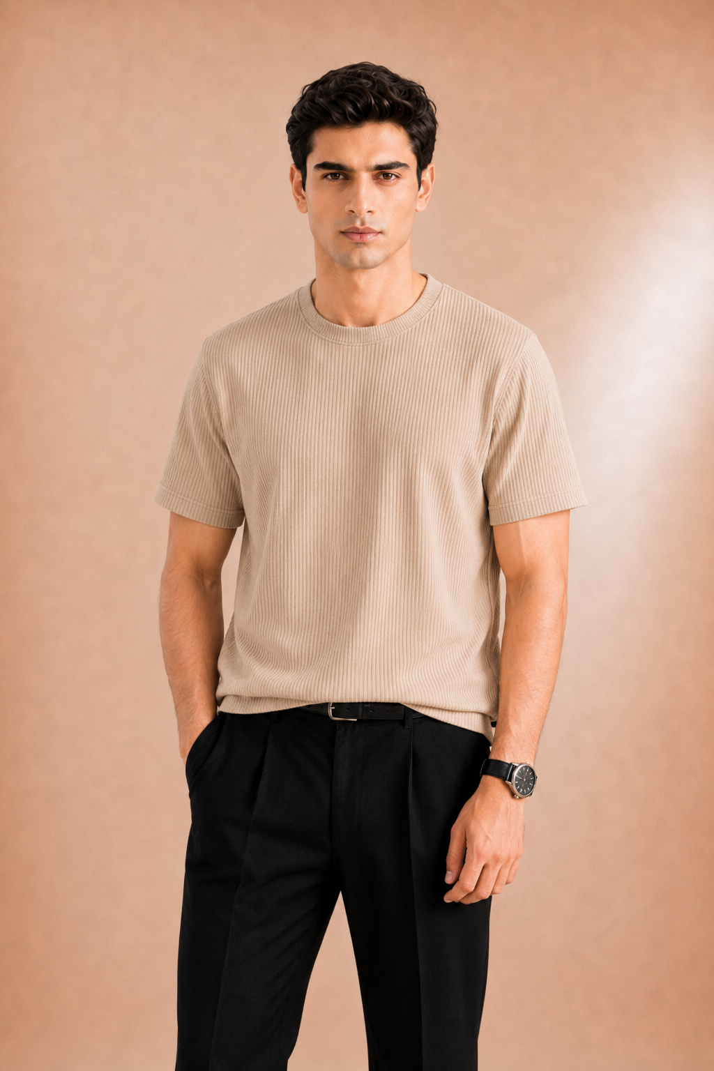 Urban Fit-Jacquard Structured Tee