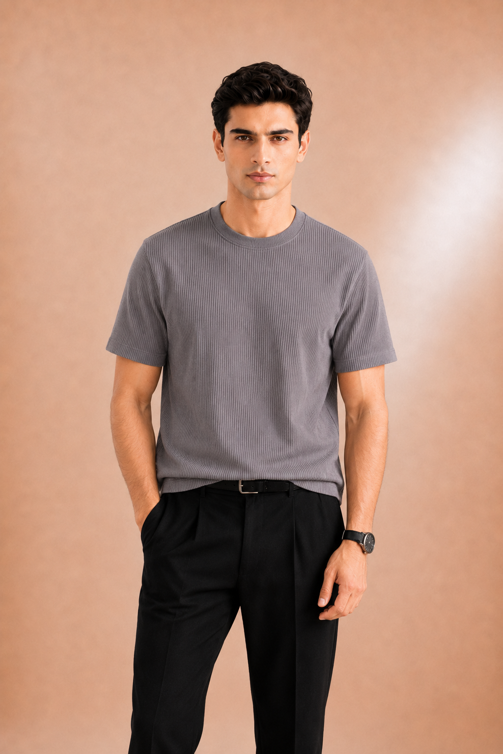 Urban Fit-Jacquard Structured Tee