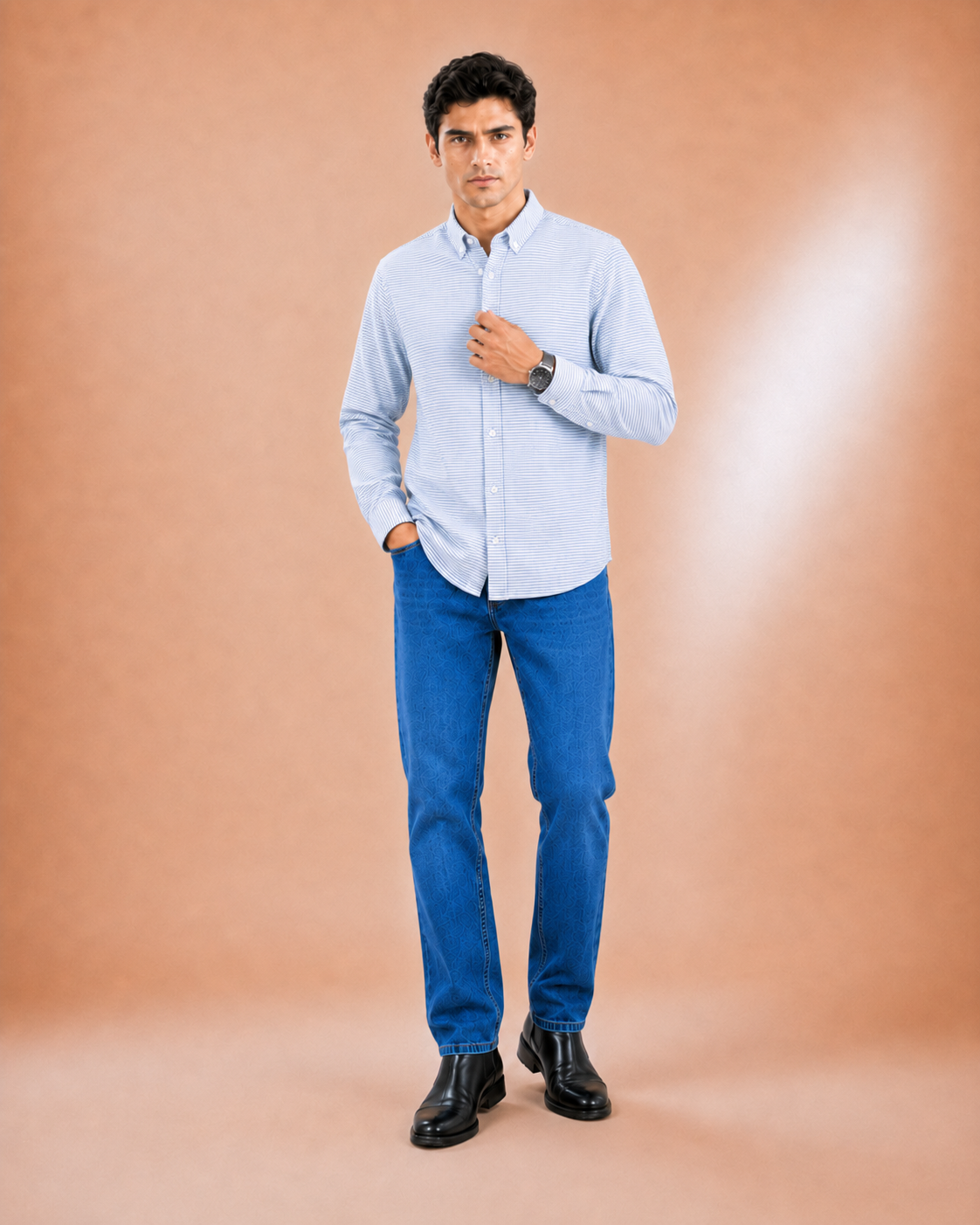 Modern fit- Cotton Blend Shirt