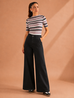Wide Leg High Rise Jeans