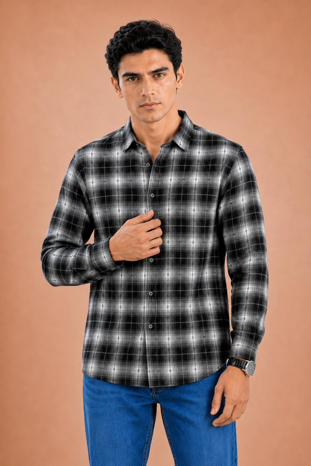 Modern fit- Cotton Blend Shirt