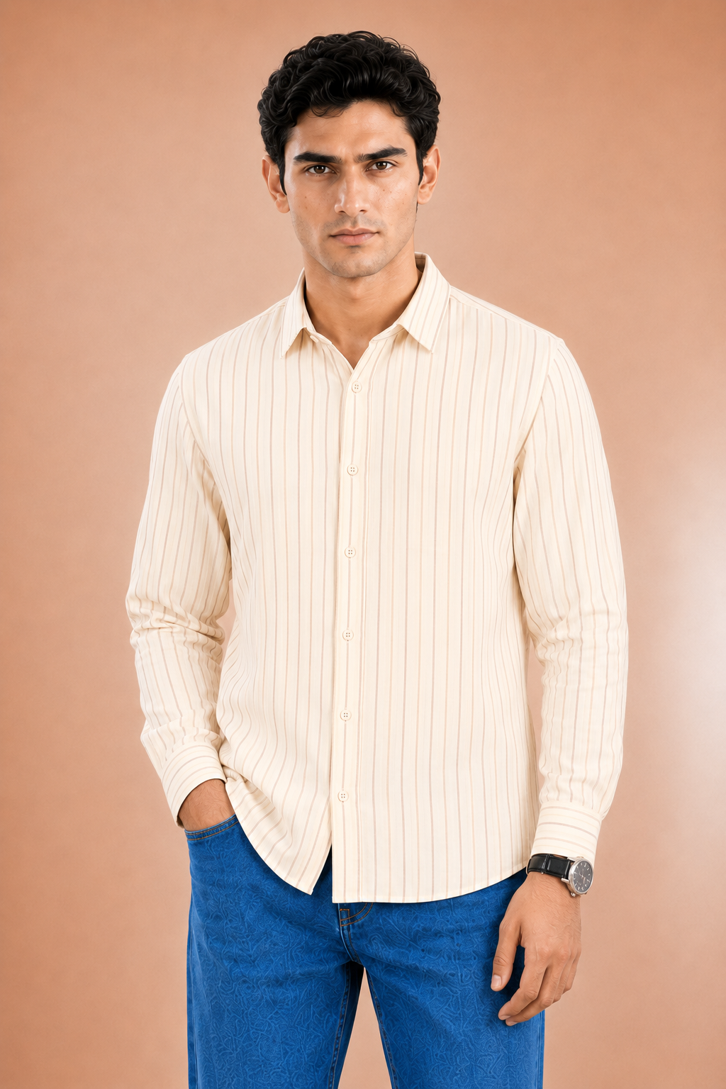 Modern fit- Cotton Blend Shirt