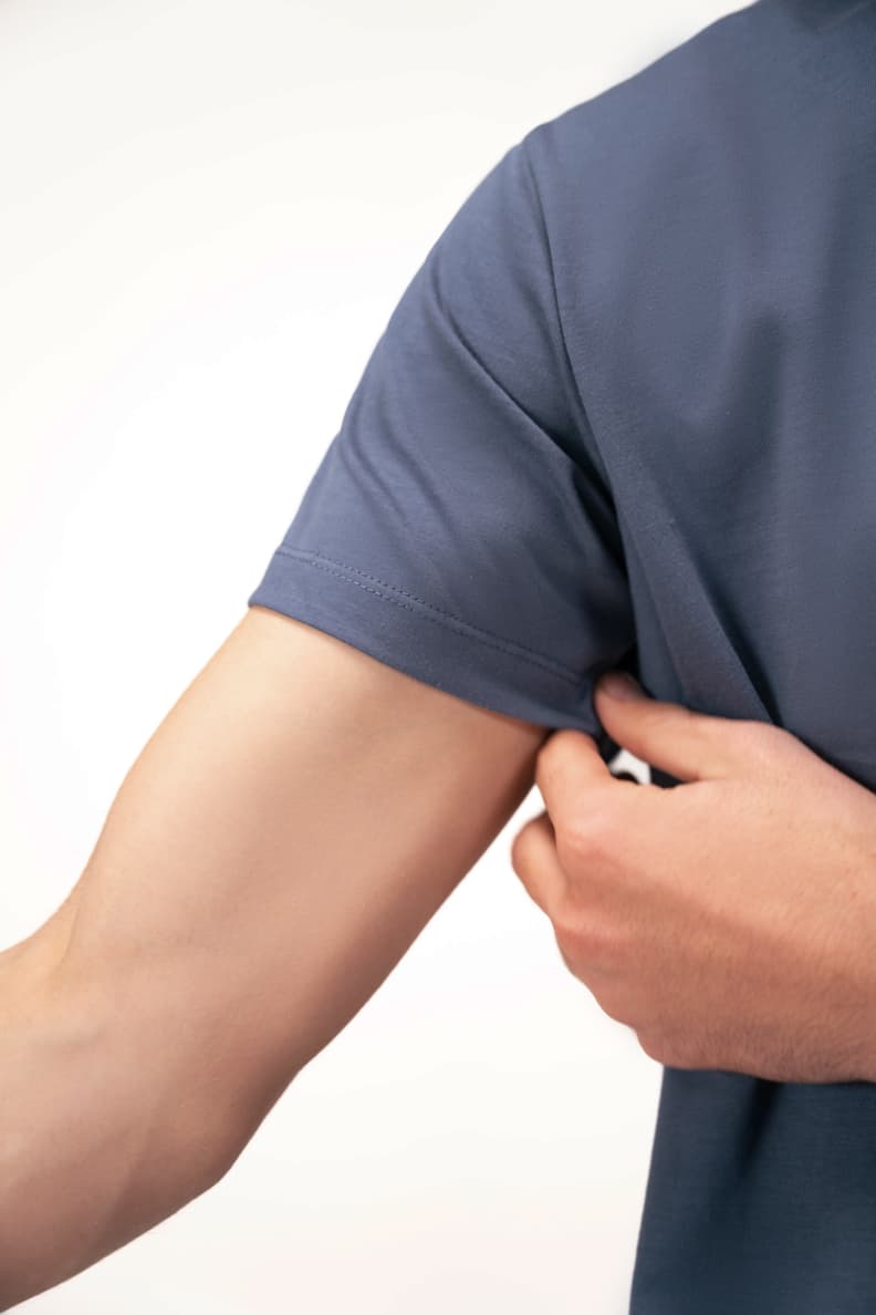 Blue Tee Sleeve Detail Dark Denim