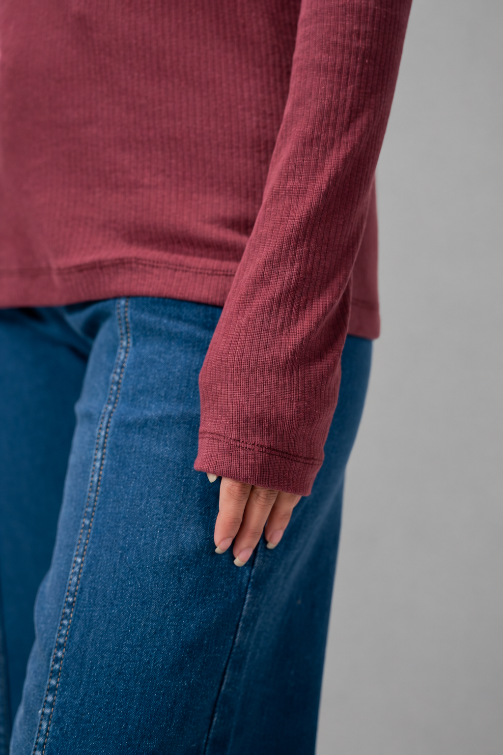 Luxe Ribbed Mock Neck LS