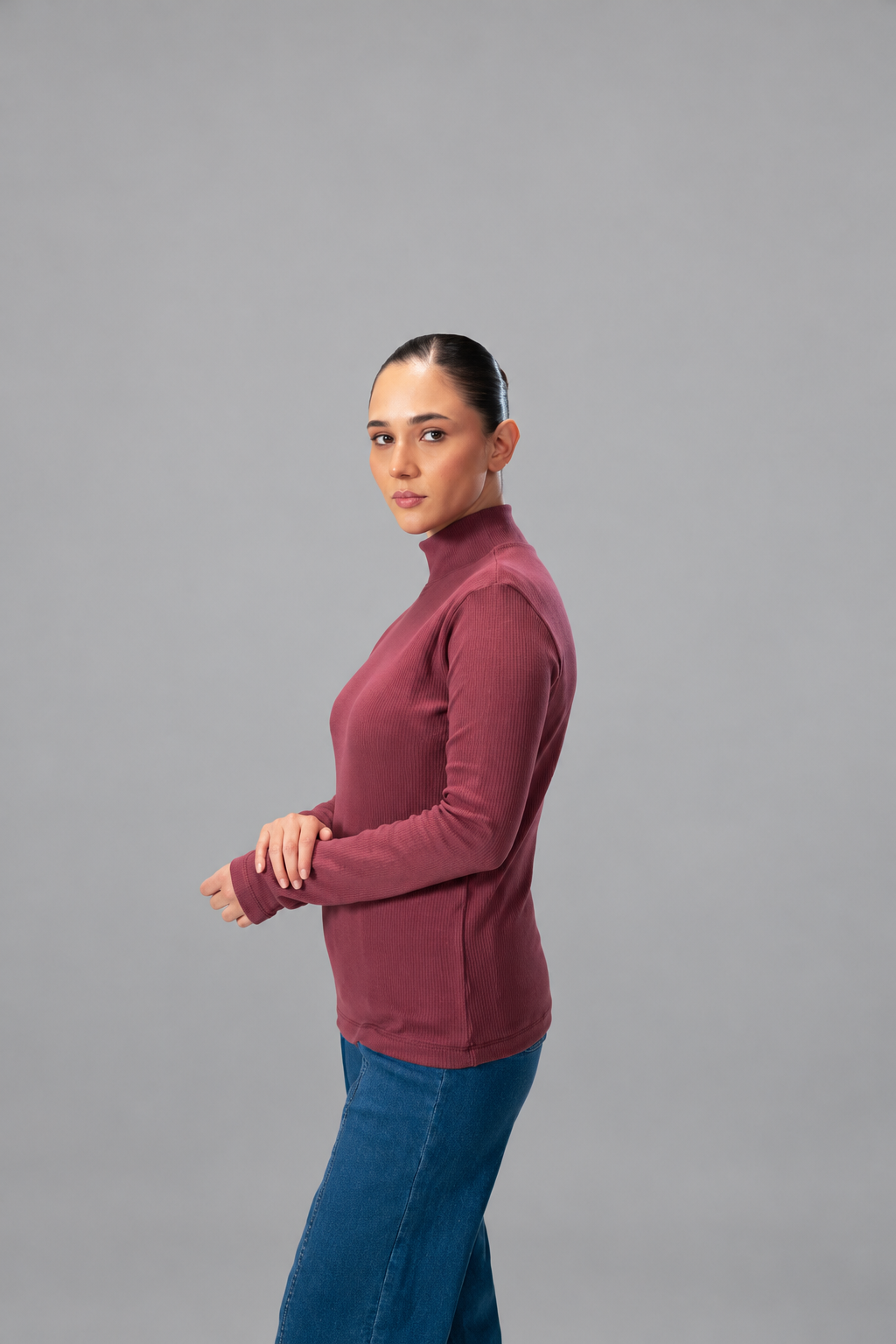 Luxe Ribbed Mock Neck LS