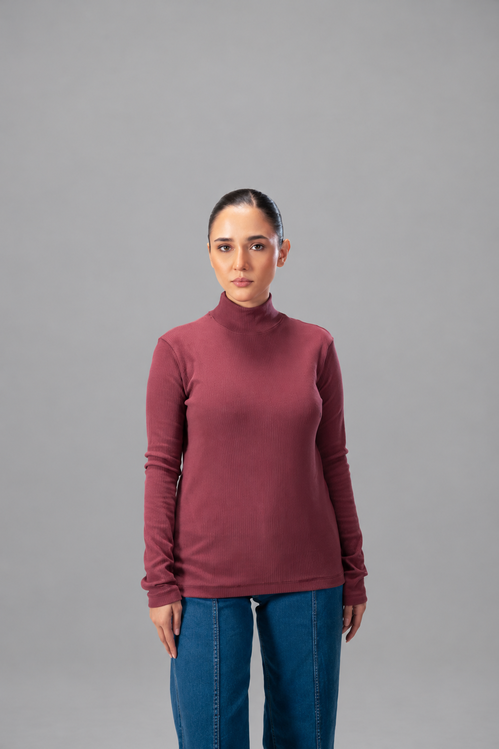 Luxe Ribbed Mock Neck LS