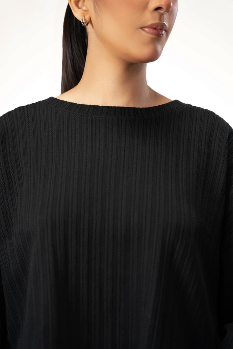 Cable Knit Co-Ord Set Neck Closeup