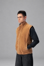 Suede Leather Sleeveless Layer