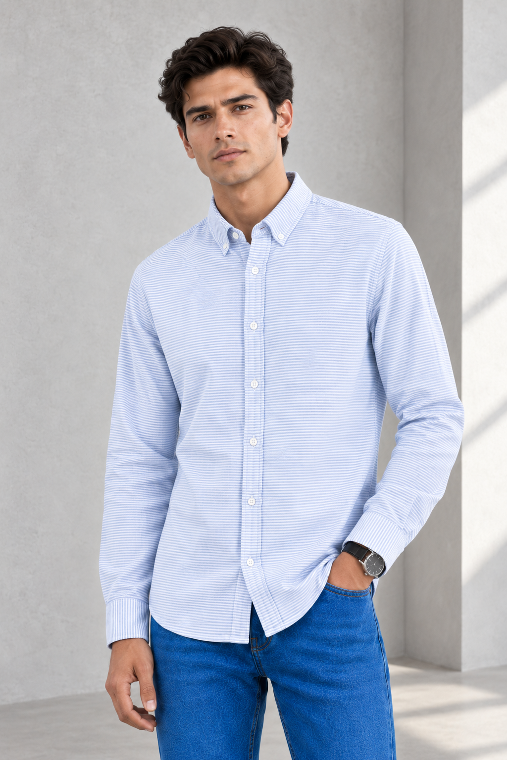 Modern fit- Cotton Blend Shirt