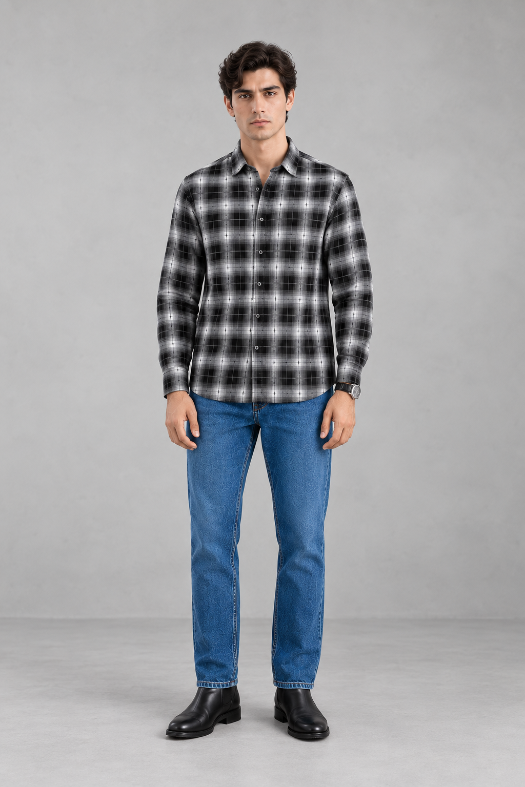 Modern fit- Cotton Blend Shirt
