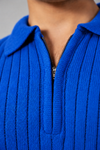 Modern Zip Neck Texture Sweater