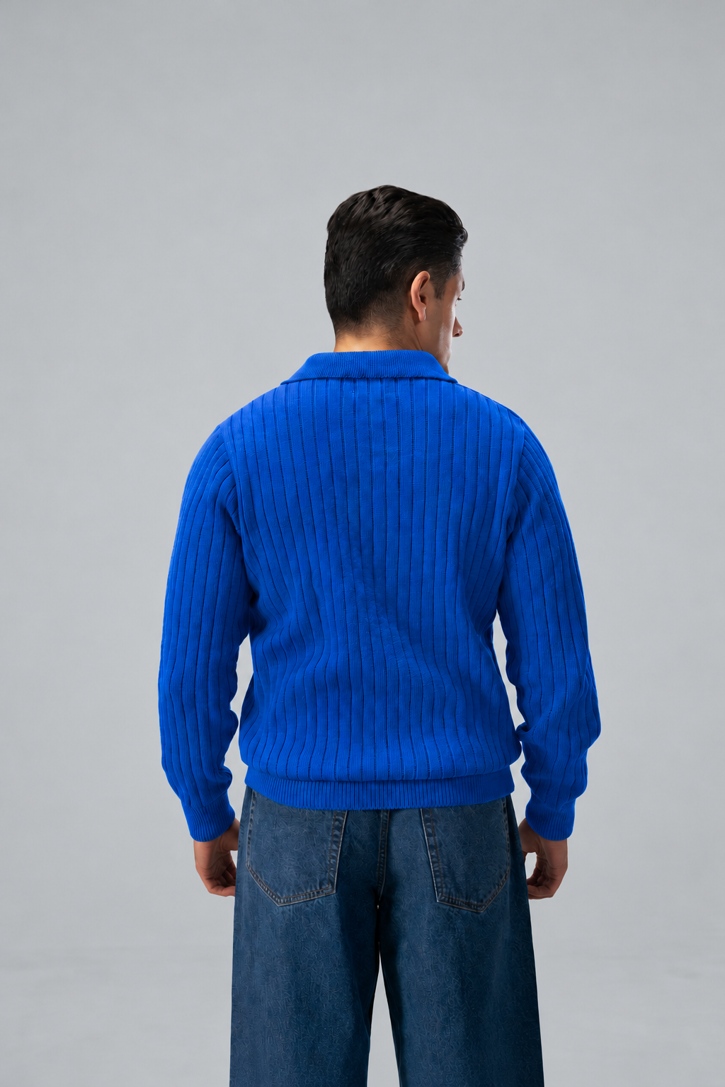 Modern Zip Neck Texture Sweater
