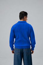 Modern Zip Neck Texture Sweater