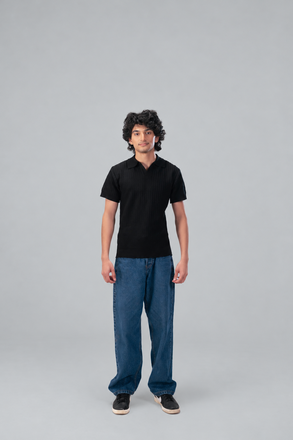 Johnny Collar Cable Knit Polo