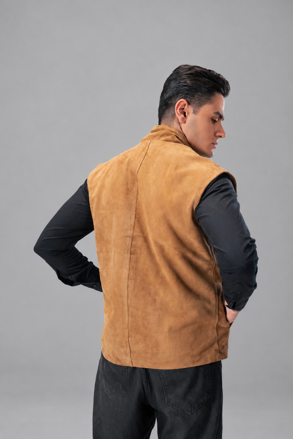 Suede Leather Sleeveless Layer
