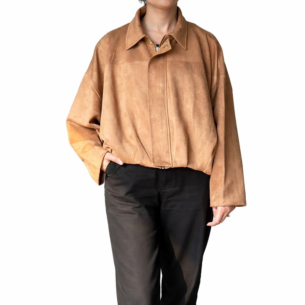 Faux Suede Balloon Jacket
