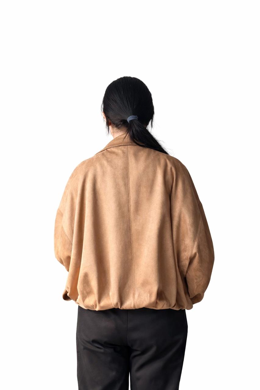 Faux Suede Balloon Jacket