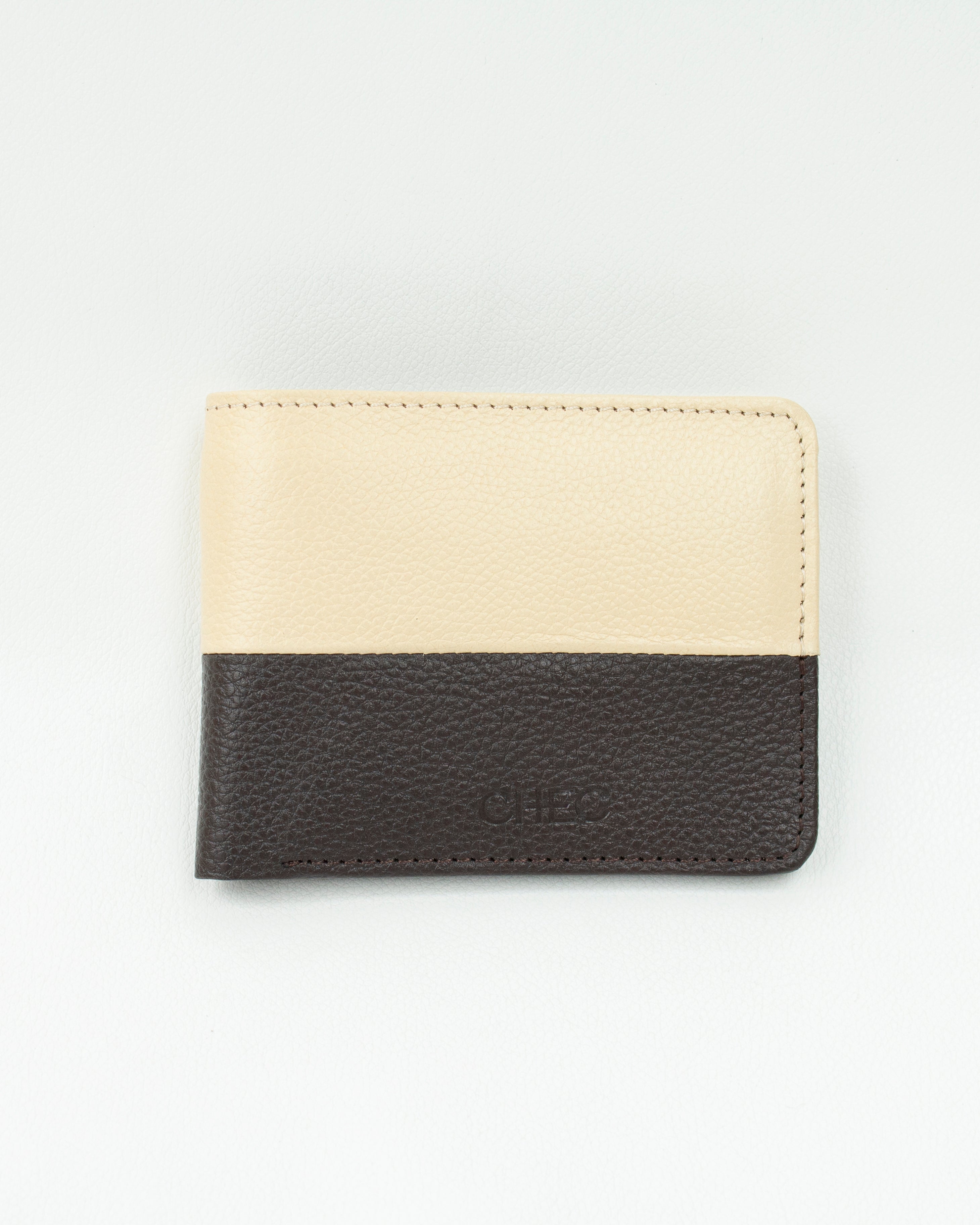 Bicolor Crest Cow Leather Wallet