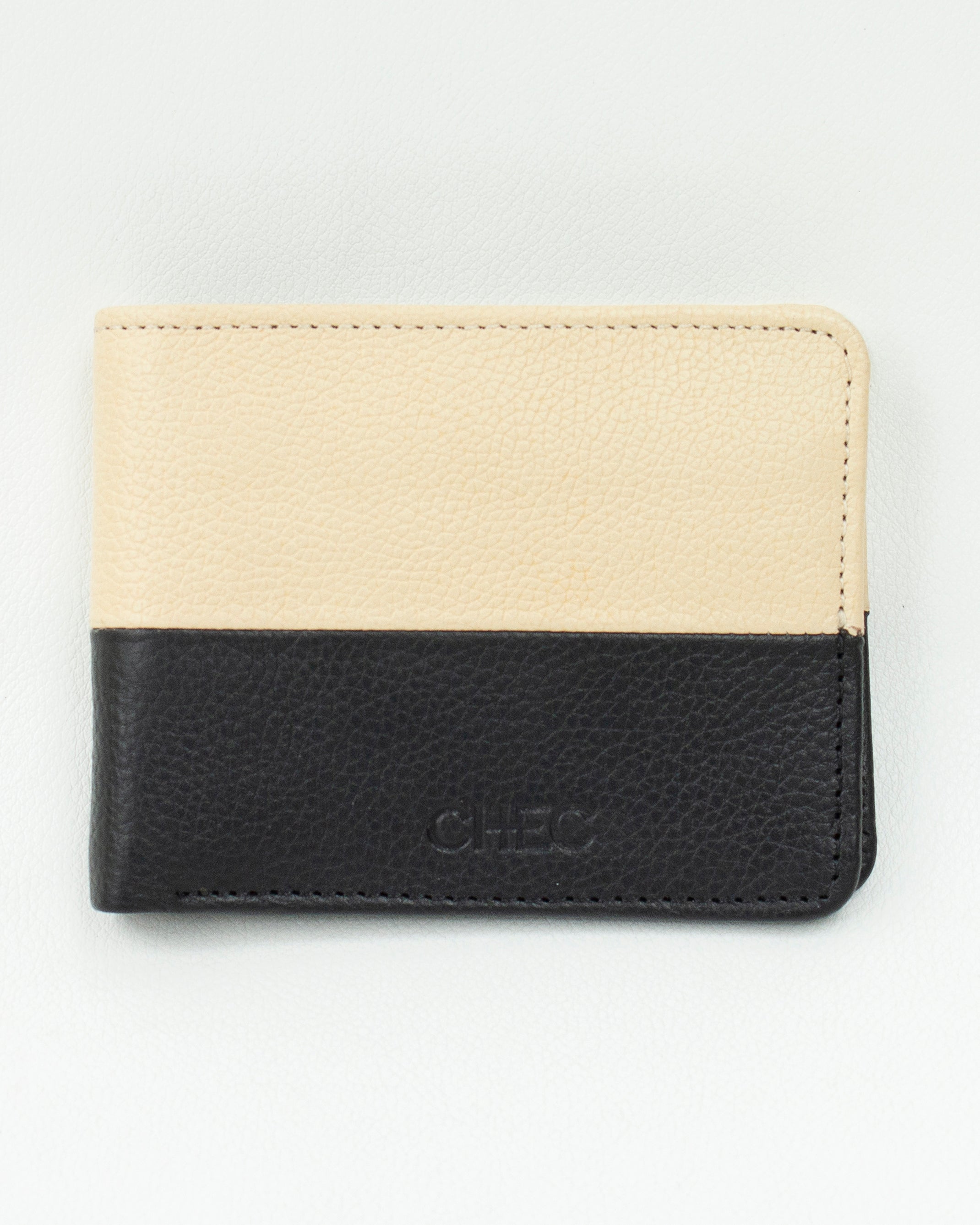 Bicolor Crest Cow Leather Wallet