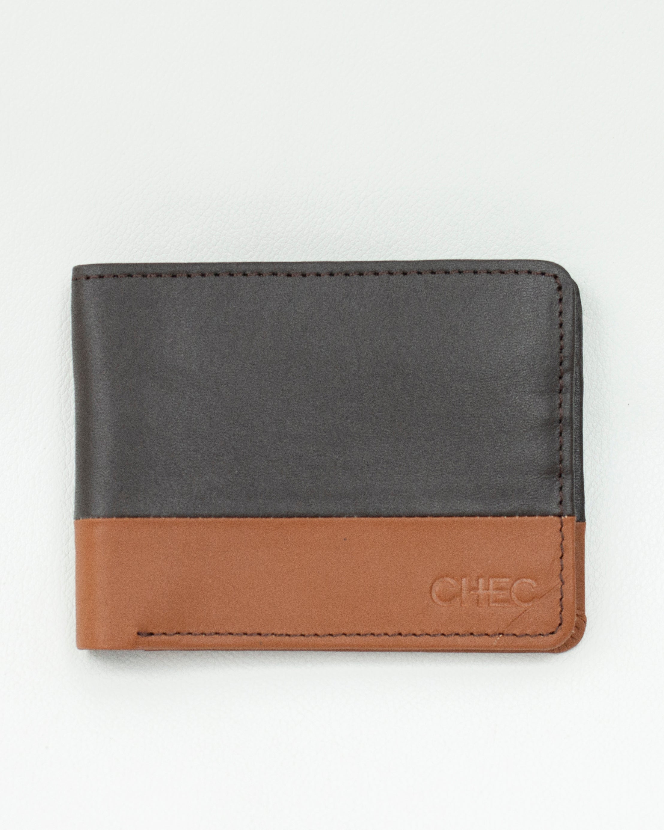 Bicolor Crest Cow Leather Wallet