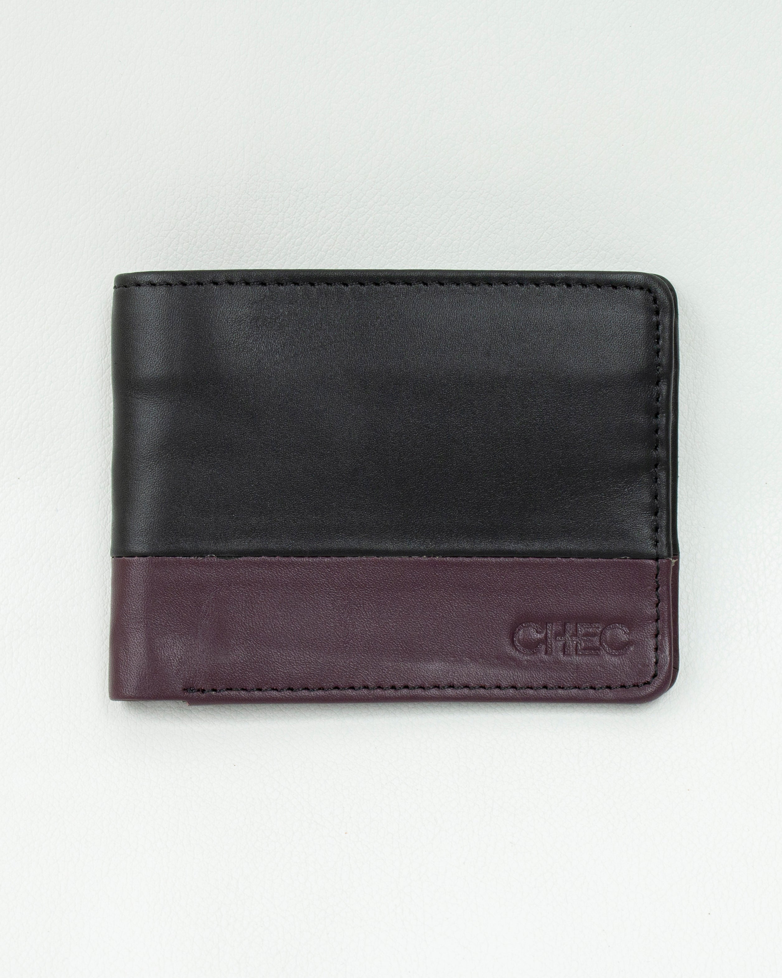 Bicolor Crest Cow Leather Wallet.