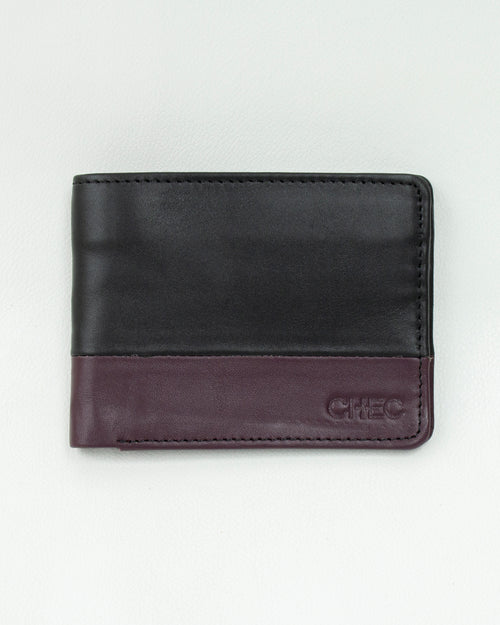 Bicolor Crest Cow Leather Wallet.