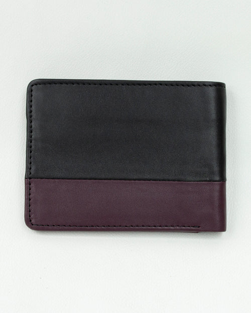 Bicolor Crest Cow Leather Wallet.