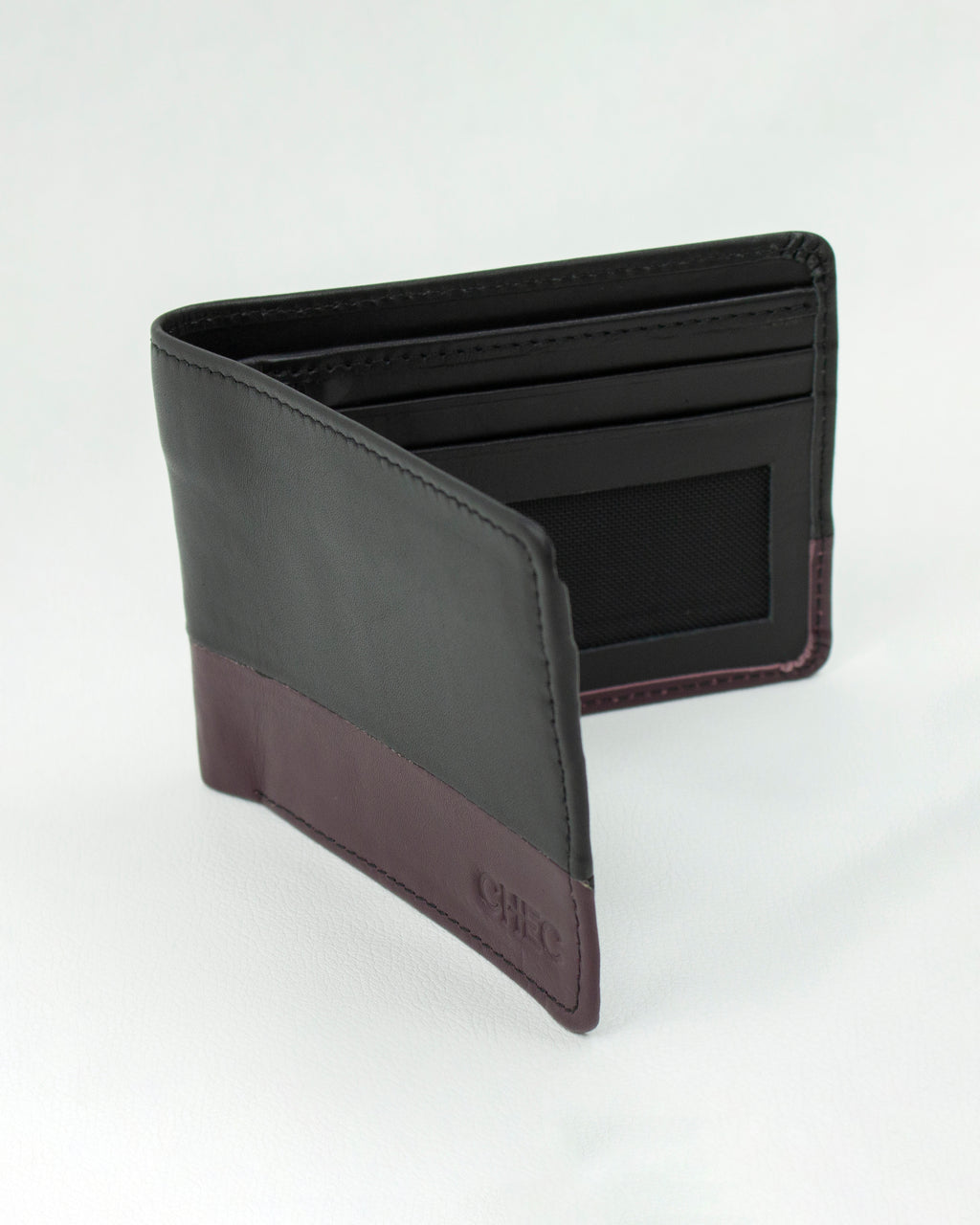 Bicolor Crest Cow Leather Wallet.