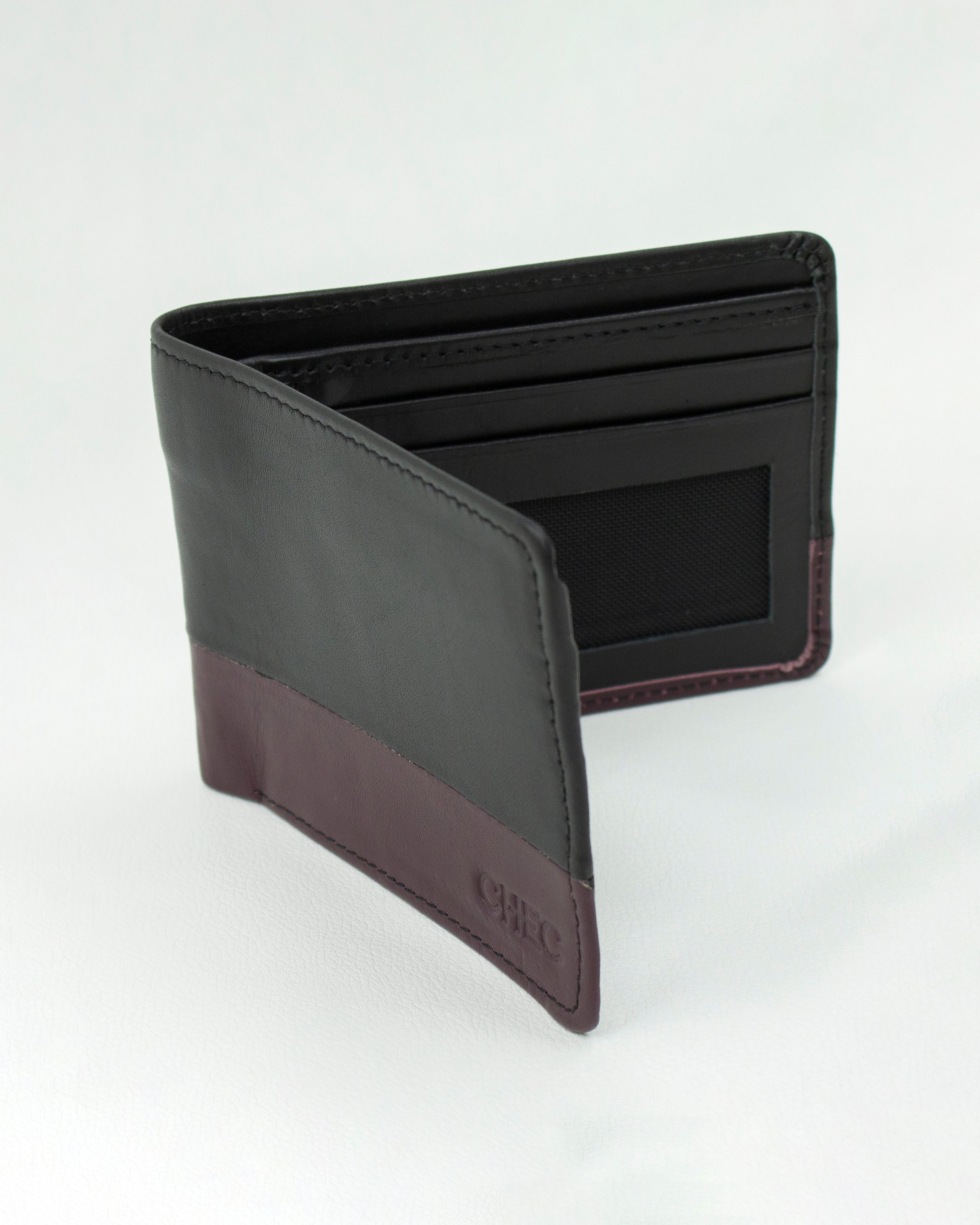Bicolor Crest Cow Leather Wallet.