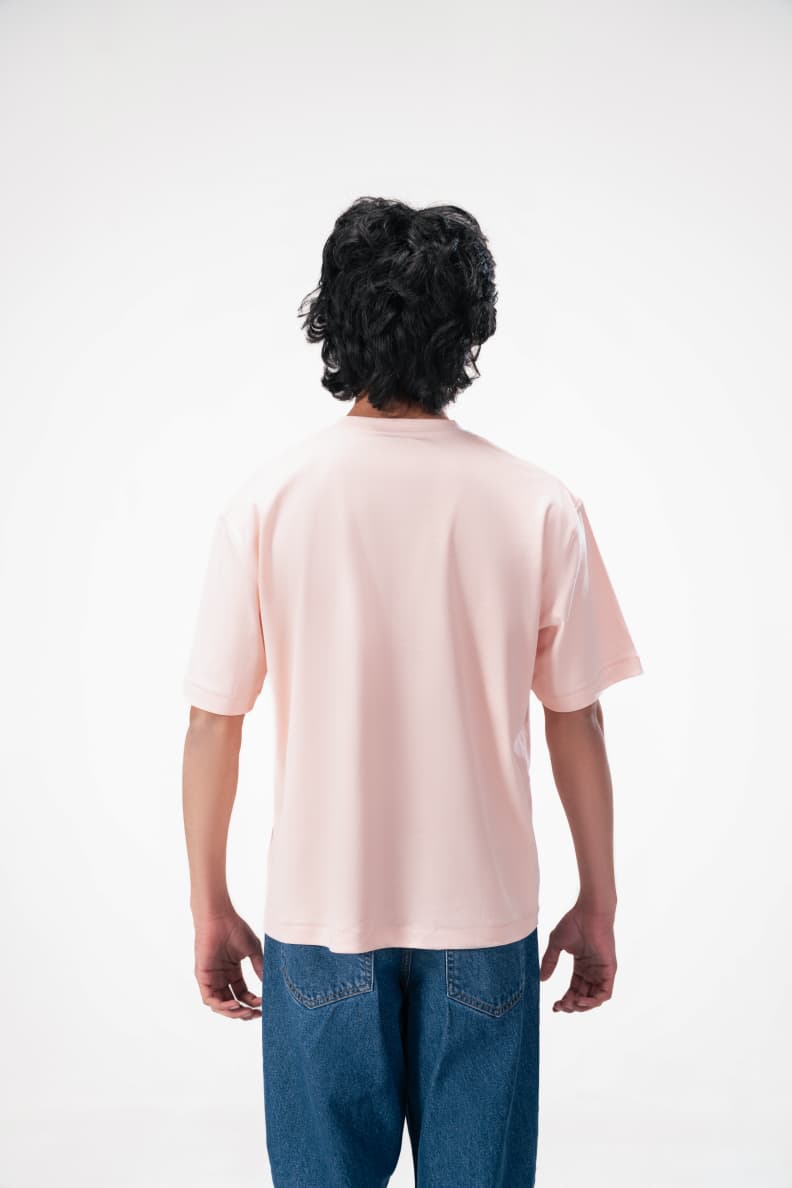 Interlock Boxy Tee Back View Rose Quartz