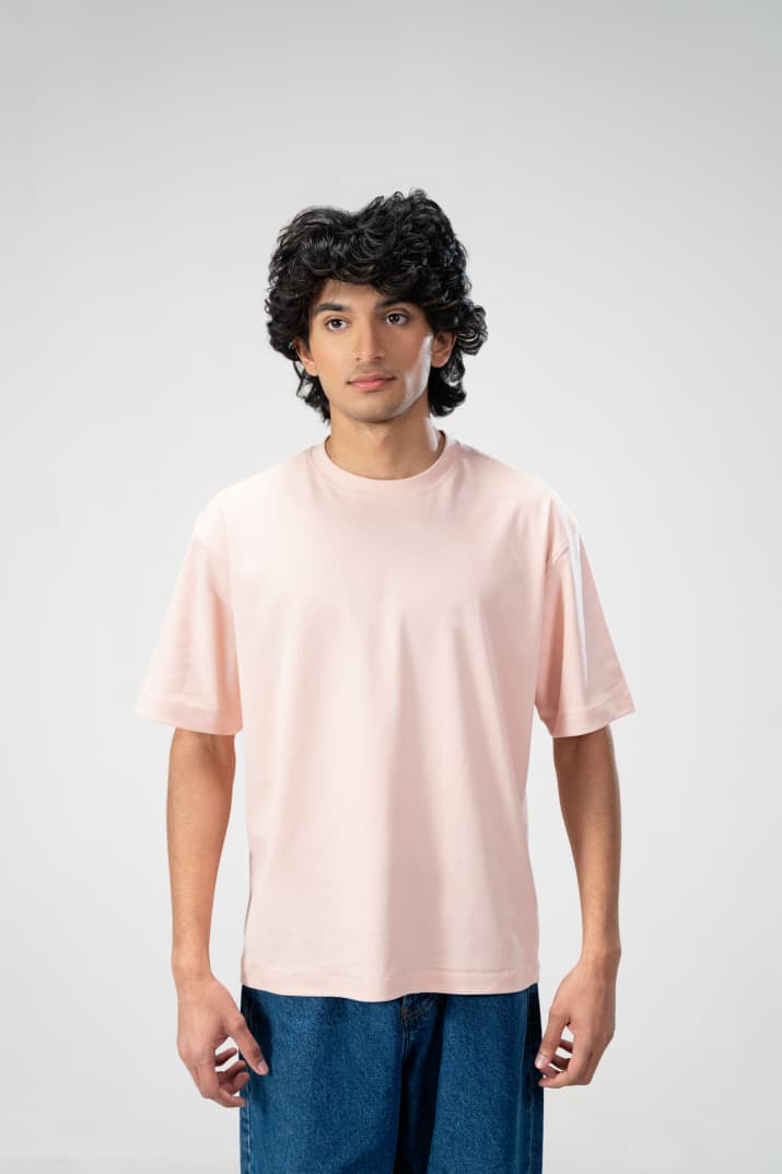 Interlock Boxy Tee Front View Rose Quartz