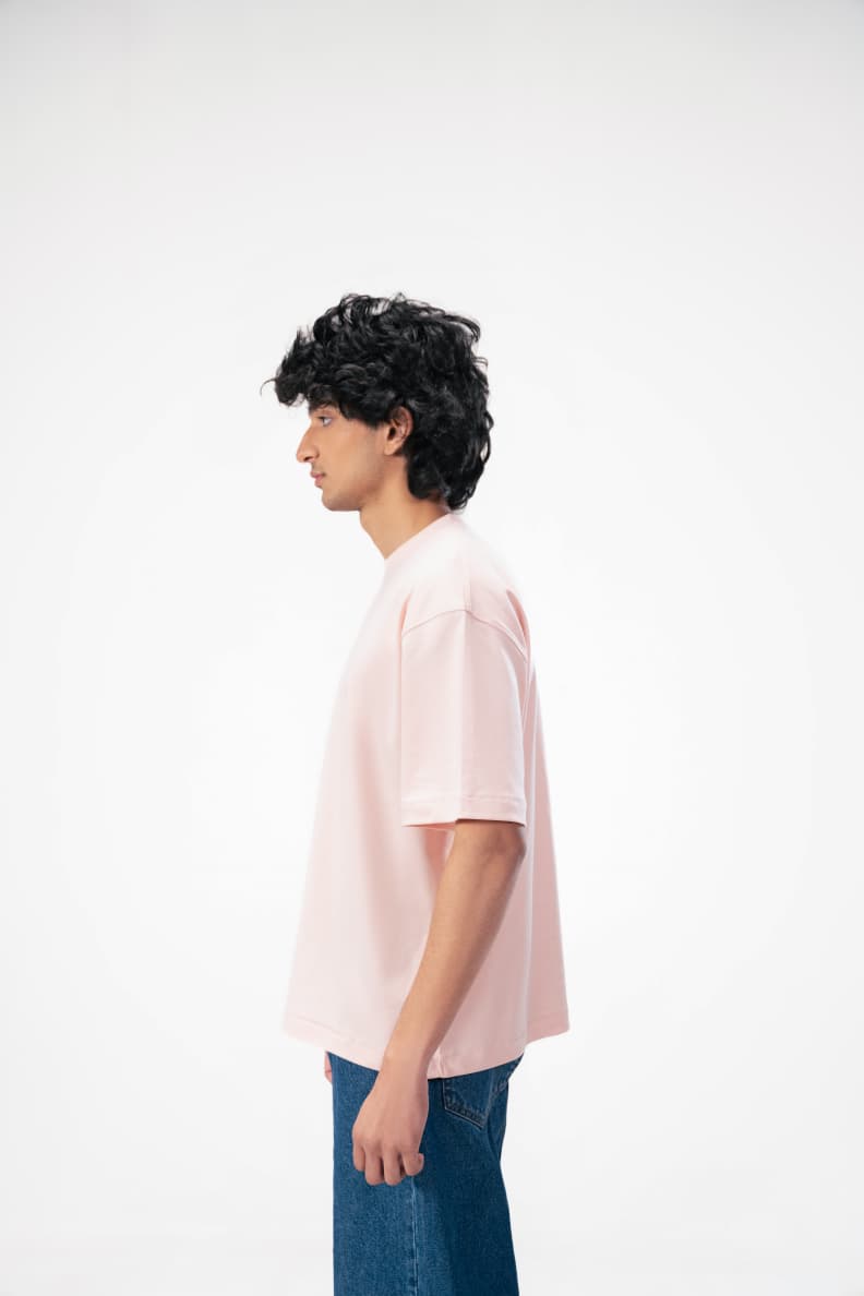 Interlock Boxy Tee Side View Rose Quartz