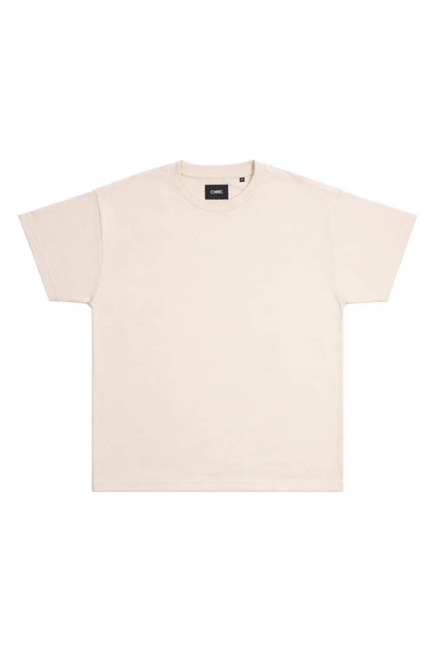 INTERLOCK LUXURY TEE BEIGE FLATLAY Silver Lining