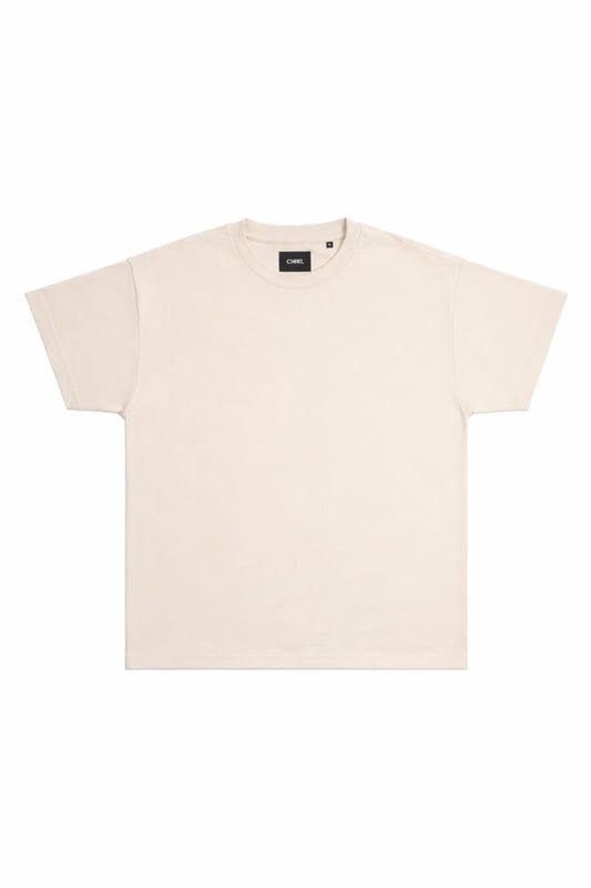 INTERLOCK LUXURY TEE BEIGE FLATLAY Silver Lining