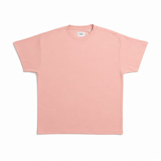 INTERLOCK LUXURY TEE PEACH FLATLAY Rose Quartz