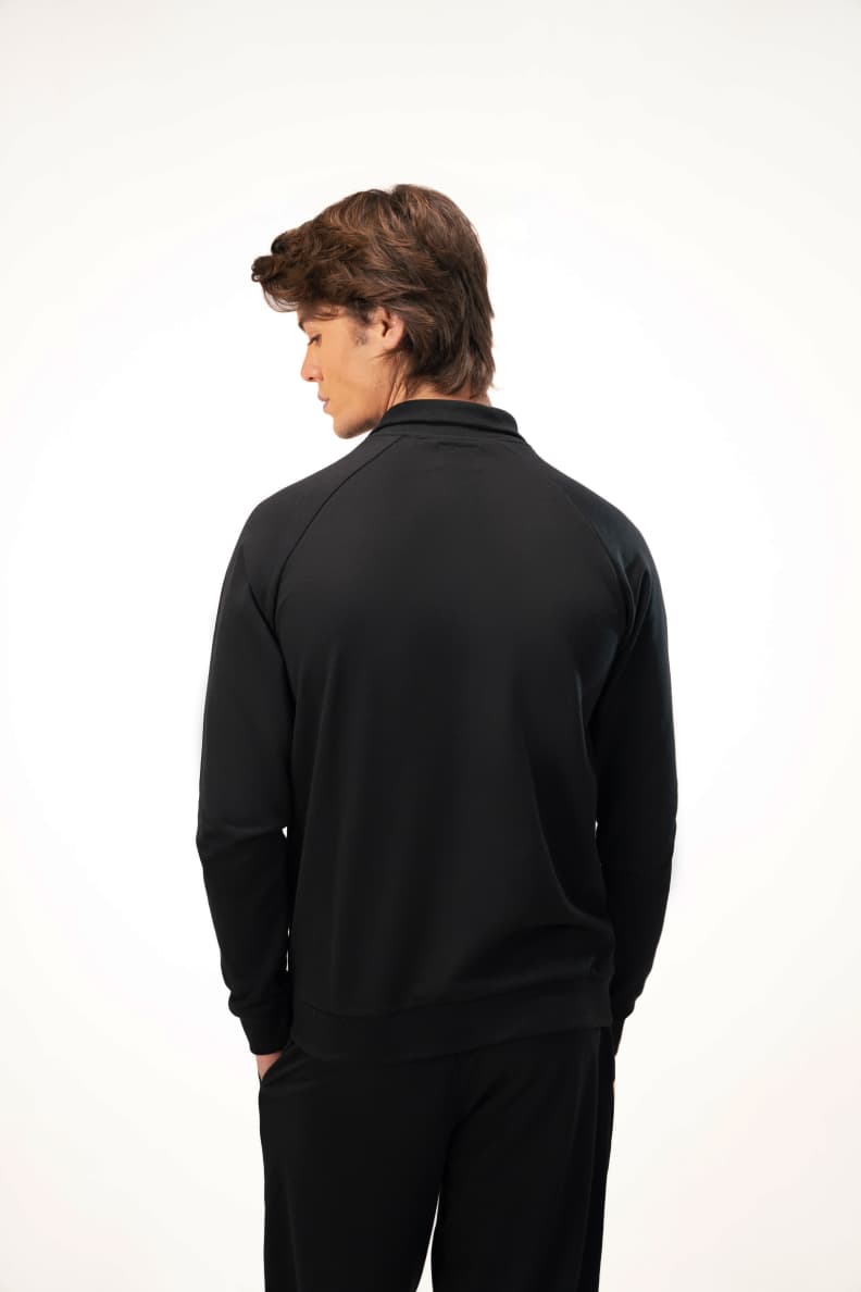 LOUNGE WEAR TOP BLACK BACK VIEW Black