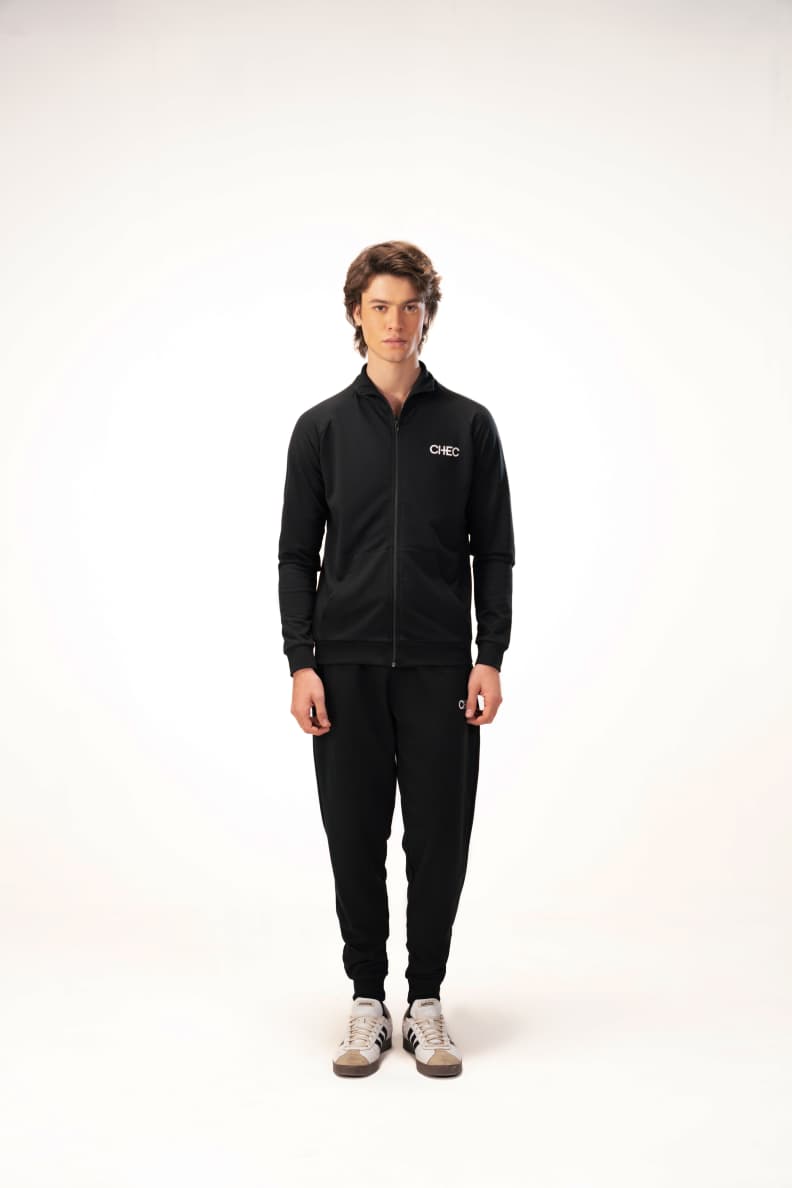 LOUNGE WEAR TOP BLACK FULL FRONT VIEW Black