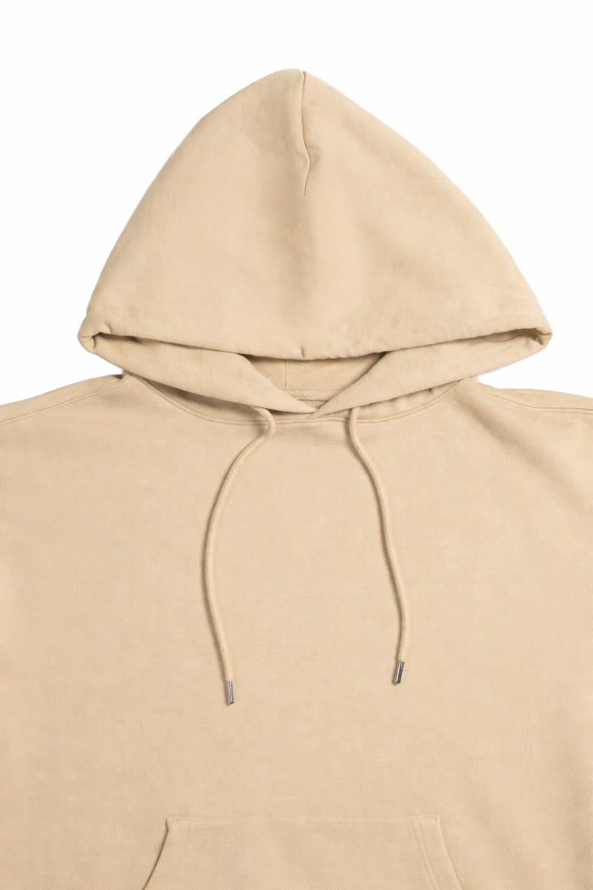 RELAXED FIT HOODIE BEIGE HOOD CLOSEUP Classic Khaki