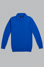 Modern Zip Neck Texture Sweater