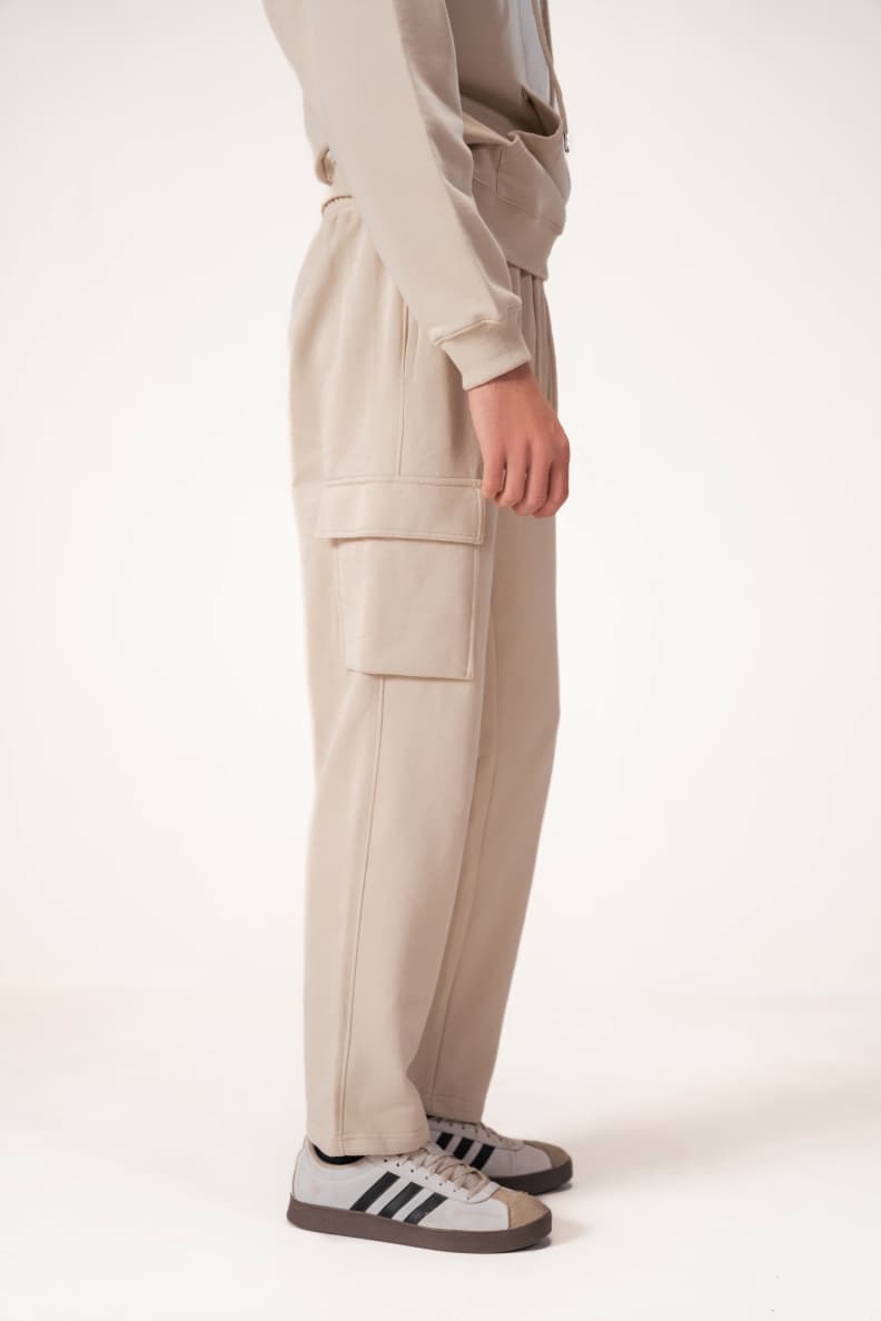 UTILITY CARGO PANT BEIGE SIDE WORN Silver Lining