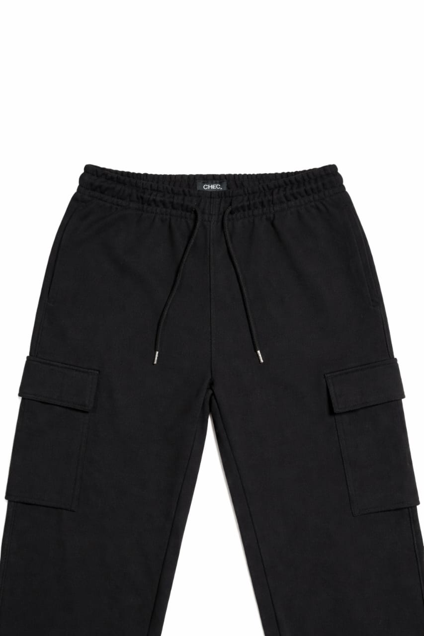 UTILITY CARGO PANT BLACK WAISTBAND CLOSEUP Black