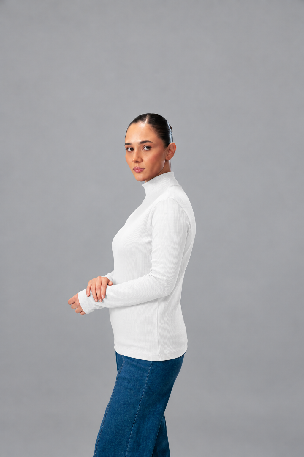 Luxe Ribbed Mock Neck LS